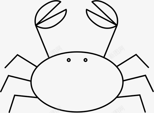 螃蟹海鲜椭圆形图标图标