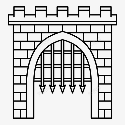 城堡门小说虚构图标svg_新图网 https://ixintu.com 中世纪 中世纪欧洲 中年 传说 城堡门 小说 神话 虚构