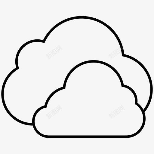 云数据雾图标svg_新图网 https://ixintu.com 云 同步 天气 天空 数据 线图标 阴天 雾