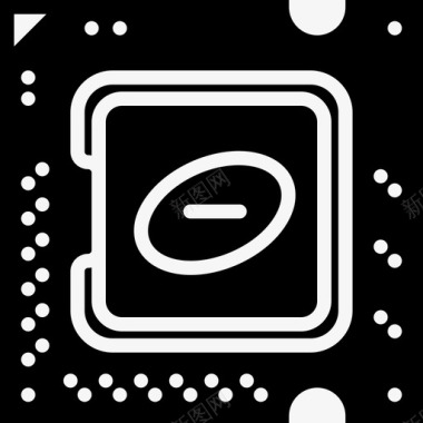 微芯片处理器组件图标图标