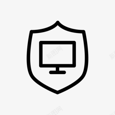 计算机保护屏蔽安全图标图标