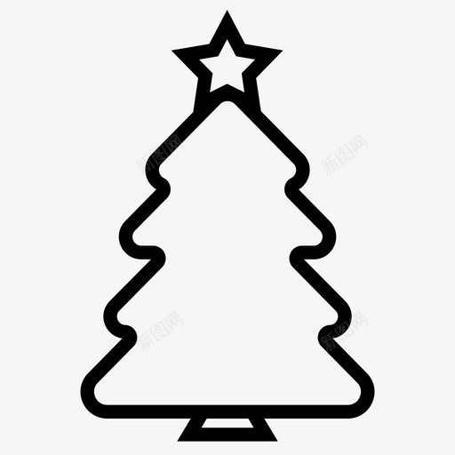 圣诞树星星礼物图标svg_新图网 https://ixintu.com 假日 圣诞树 常青树 庆典 星星 松树 灯 礼物 装饰品