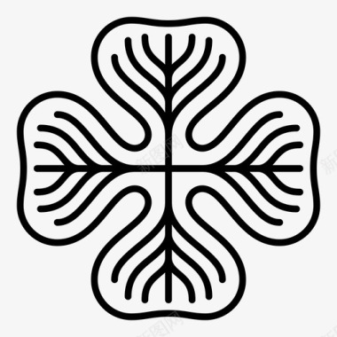 三叶草护身符幸运符图标图标