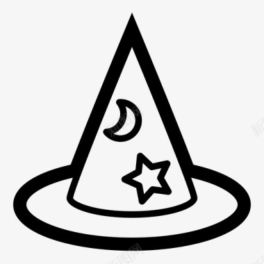 巫师帽天文学聚焦图标图标