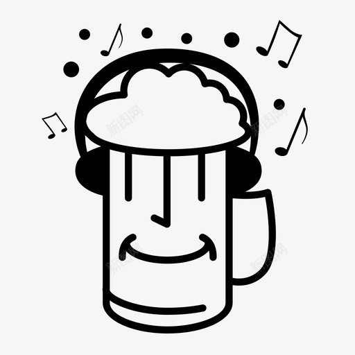 醉醺醺的听着酒吧啤酒图标svg_新图网 https://ixintu.com 啤酒 大学 曲调 派对 酒吧 醉醺醺的听着 音乐