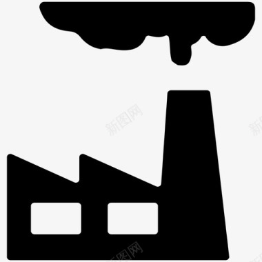 工厂发电厂污染图标图标