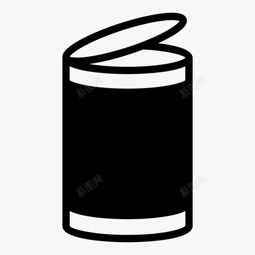 罐头可回收加工食品图标svg_新图网 https://ixintu.com 加工食品 可回收 开封 标签 盖子 罐头 罐装