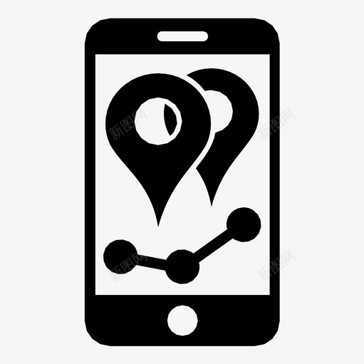 智能手机导航移动电话图标svg_新图网 https://ixintu.com 信息 地图pin 地图标记 导航 智能手机 标记 移动电话