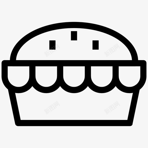 纸杯蛋糕万圣节线图标svg_新图网 https://ixintu.com 万圣节矢量线图标 纸杯蛋糕