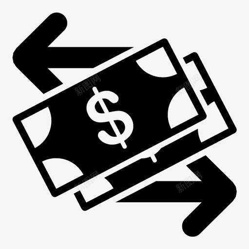 货币美元兑换图标svg_新图网 https://ixintu.com 交易 付款 兑换 汇款 美元 美元票据 货币 货币兑换 购买 金融
