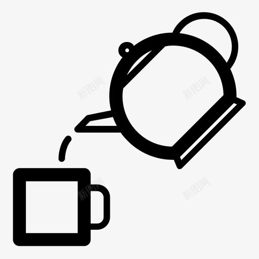 茶叶茶杯冲茶图标svg_新图网 https://ixintu.com 冲茶 水壶 热饮 茶叶 茶杯 装配