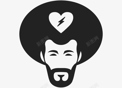 非洲佬头发心脏图标svg_新图网 https://ixintu.com 力量 头发 心脏 爱情 男人 闪电 非洲佬