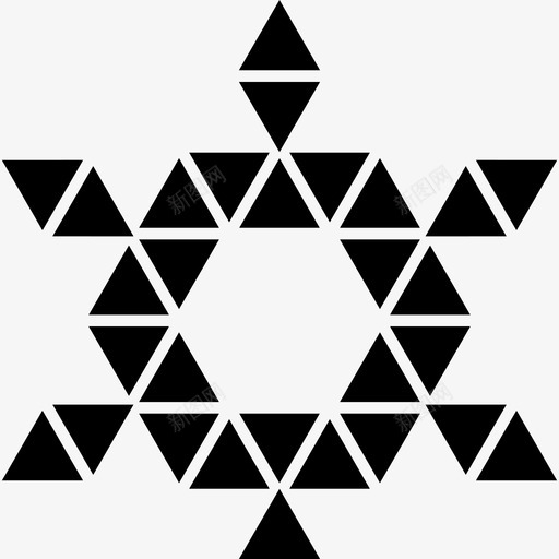 由六边形中心三角形组成的六点星形状多边形图标svg_新图网 https://ixintu.com 多边形 形状 由六边形中心三角形组成的六点星