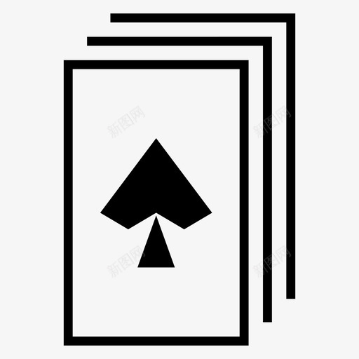 黑桃堆叠玩图标svg_新图网 https://ixintu.com 休闲 堆叠 扑克牌 游戏 玩 赌博 长矛 黑桃
