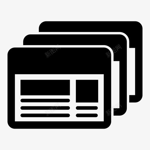 文件新闻页面图标svg_新图网 https://ixintu.com 堆栈 文件 新闻 标签 纸张 网站 网页 页面