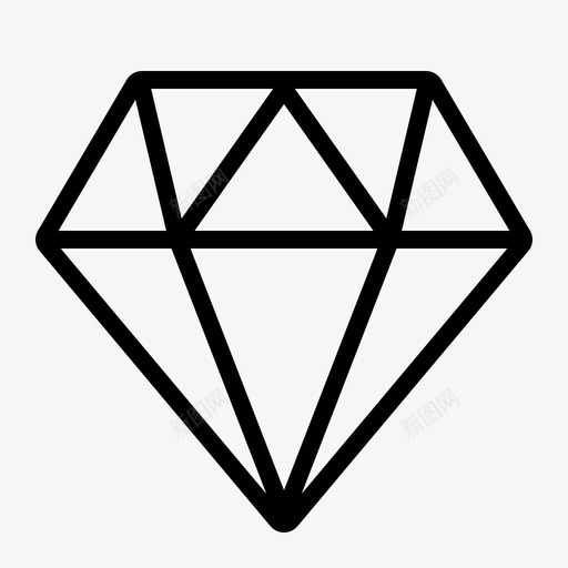 钻石半宝石岩石图标svg_新图网 https://ixintu.com 半宝石 宝石 岩石 应用程序包1 水晶 矿物 钻石