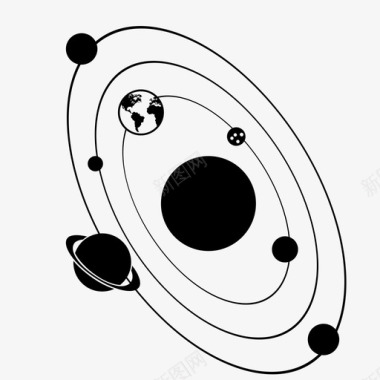 太阳系行星土星图标图标