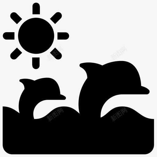 海豚物种夏季图标svg_新图网 https://ixintu.com 人声 冲浪 哨声 夏季 夏季时间 太阳 波浪 海豚 游泳 物种 阳光