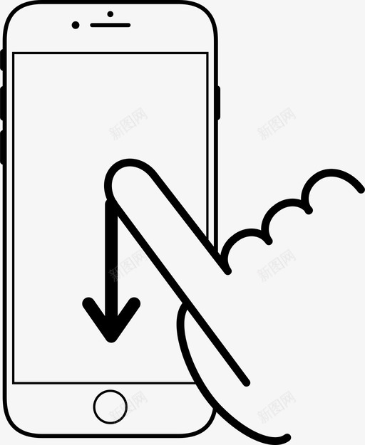 向下滑动右屏幕图标svg_新图网 https://ixintu.com 右 向下滑动 屏幕 教学 智能 智能手机 智能手机手势 滚动 触摸 轻触