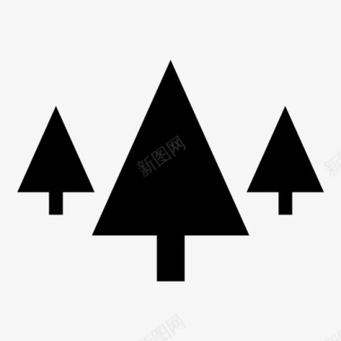 森林荒野徒步旅行图标图标