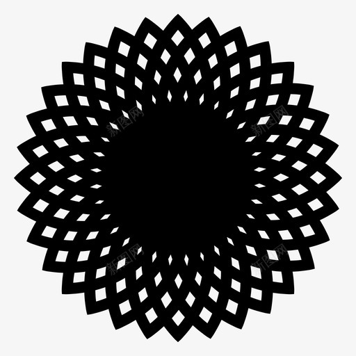 花太阳形状图标svg_新图网 https://ixintu.com 图案 太阳 对称 小甜饼 形状 抽象 花 花朵图案 花边 设计 重复