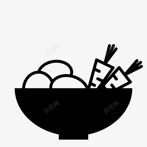 蔬菜健康健康的零食图标svg_新图网 https://ixintu.com 健康 健康的零食 准备 园艺用品 土豆 小吃 盘子里的食物 蔬菜