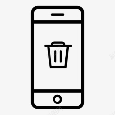 智能手机垃圾桶手机图标图标