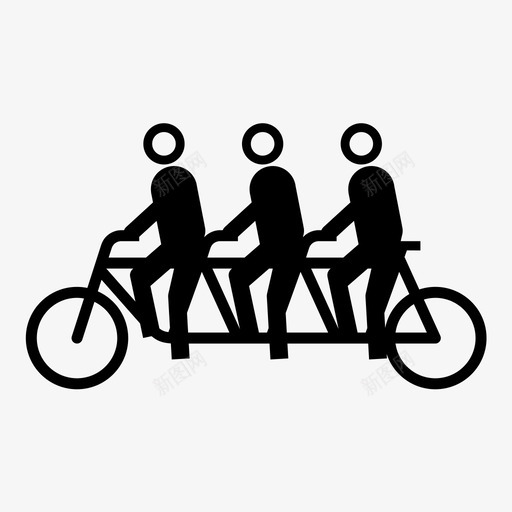 三联脚踏车单车三轮车图标svg_新图网 https://ixintu.com 三联脚踏车 三轮车 单车