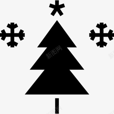 圣诞树冬天星星图标图标