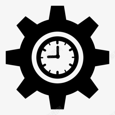 齿轮时钟设置图标图标