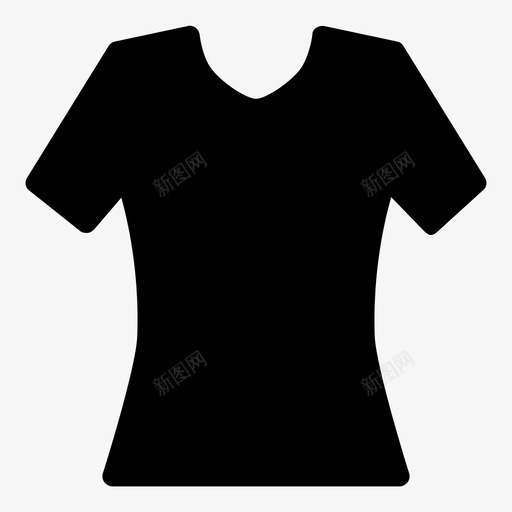 衬衫t恤修身图标svg_新图网 https://ixintu.com t恤 修身 女式衬衫 时尚 服装 短袖 衬衫 购物