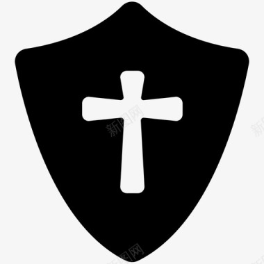 盾牌十字军东征防御图标图标