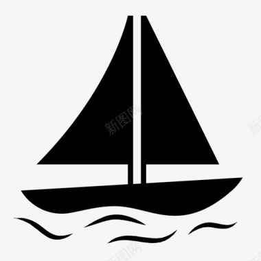 帆船湖海图标图标