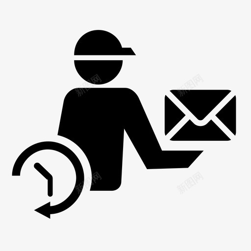 邮递员时间表准时工图标svg_新图网 https://ixintu.com 人员 准时工 快递 时间表 职称 货物和装运 邮递员