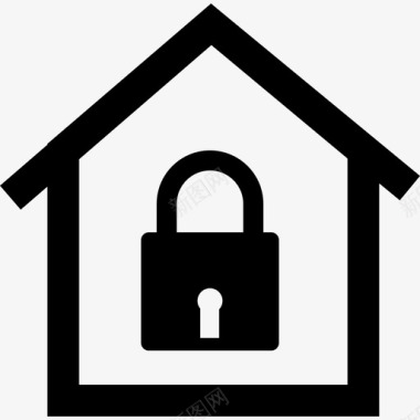 家庭锁安全计算机和媒体2图标图标