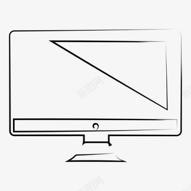 桌面电视素描图标图标