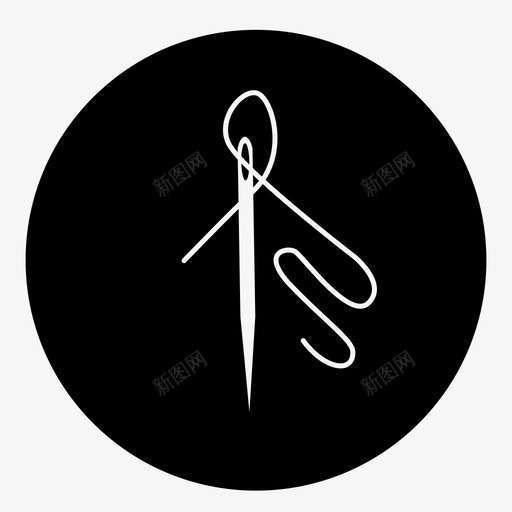 针和线衣服织物图标svg_新图网 https://ixintu.com 修理 服务 穿线 织物 衣服 针和线 针织