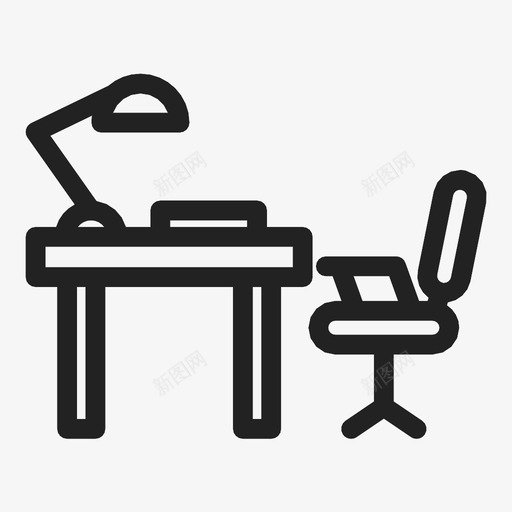 工作空间大学课本图标svg_新图网 https://ixintu.com 书房 办公室 台灯 大学 学生 家具 工作空间 课本 高中