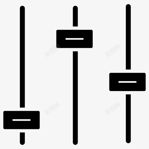 滑块音调设置图标svg_新图网 https://ixintu.com dj 亮度 处理程序 对比度 滑块 设置 调整 音乐 音调 音量