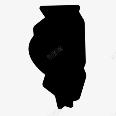 伊利诺伊州州地图伊利诺伊州地图图标图标