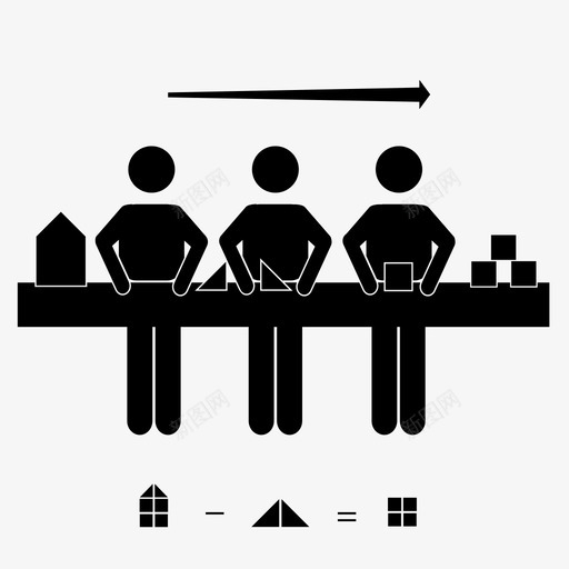 装配线拆卸工人图标svg_新图网 https://ixintu.com 修理 召回 工人 工作 拆卸 研究 装配线 重做 重建
