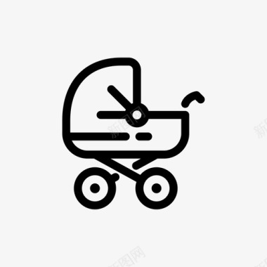 婴儿车父母养育子女图标图标