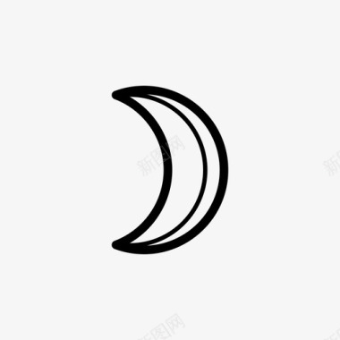 月亮晴朗新月图标图标