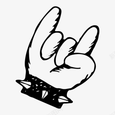 摇滚两只手指朋克摇滚图标图标