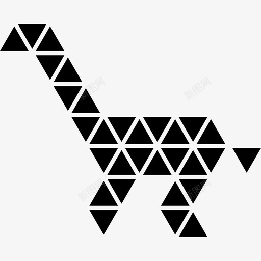 多边形长颈鹿动物图标svg_新图网 https://ixintu.com 动物 多边形长颈鹿
