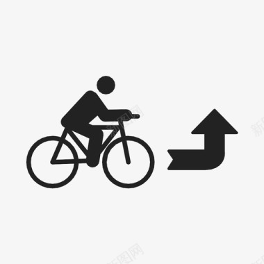 自行车导航自行车转弯分步自行车导航图标图标
