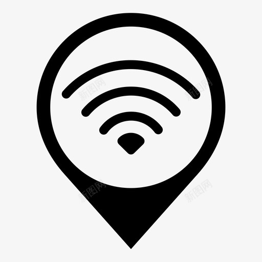 wifi广播互联网图标svg_新图网 https://ixintu.com wifi 互联网 信号 地图标记 广播 无线 网络 频谱