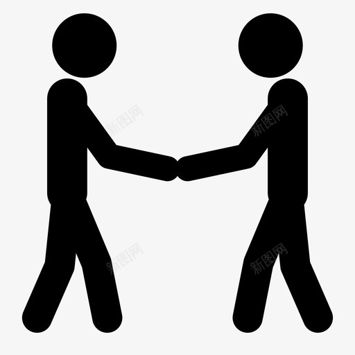 两个棍棒人变种握手人力资源图标svg_新图网 https://ixintu.com 两个棍棒人变种握手 人力资源