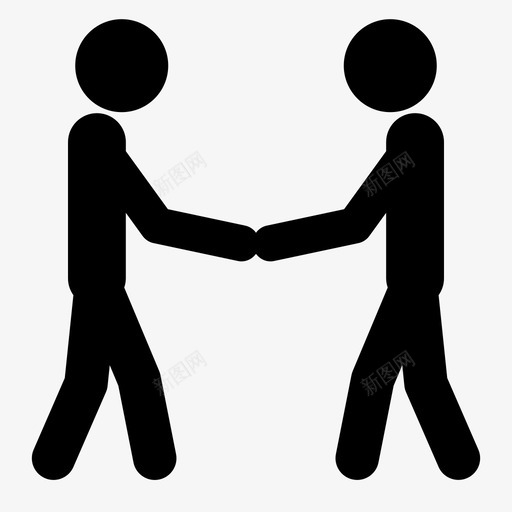 两个棍棒人变种握手人力资源图标svg_新图网 https://ixintu.com 两个棍棒人变种握手 人力资源