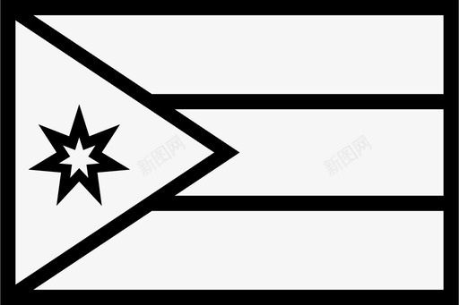 约旦国旗国家中东图标图标